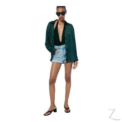 Buy-Ladies Satin Effect Basic Shirt | Long SLeeve | "Zia" - B Grade-Online-in South Africa-on Zalemart