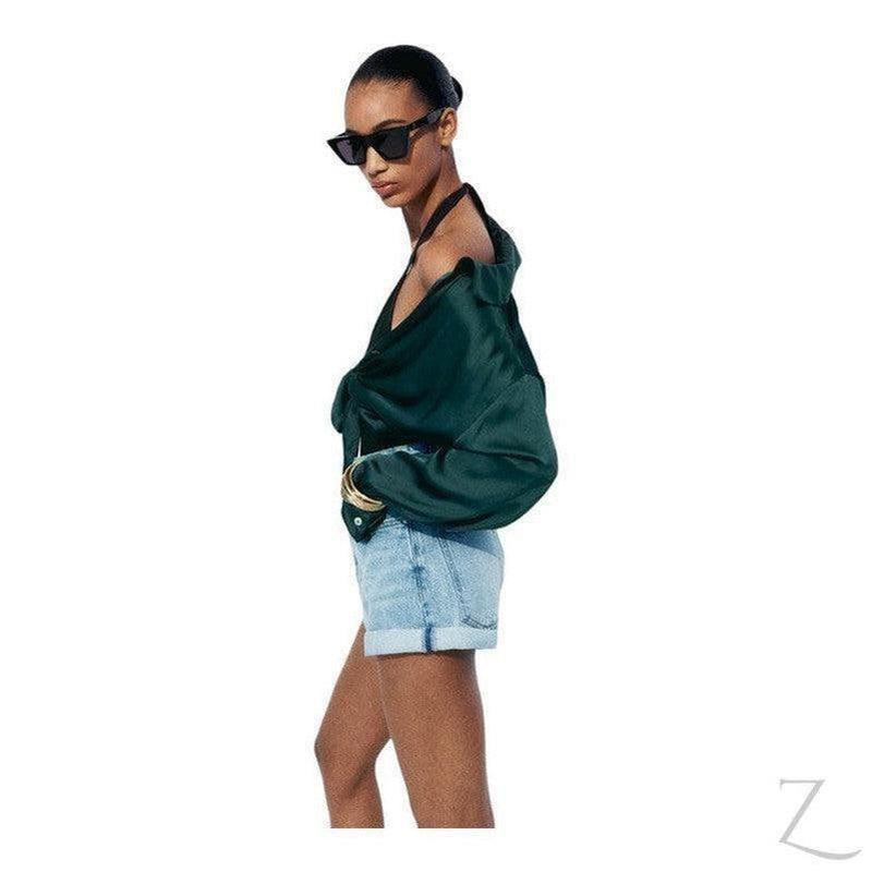 Buy-Ladies Satin Effect Basic Shirt | Long SLeeve | "Zia" - B Grade-Online-in South Africa-on Zalemart