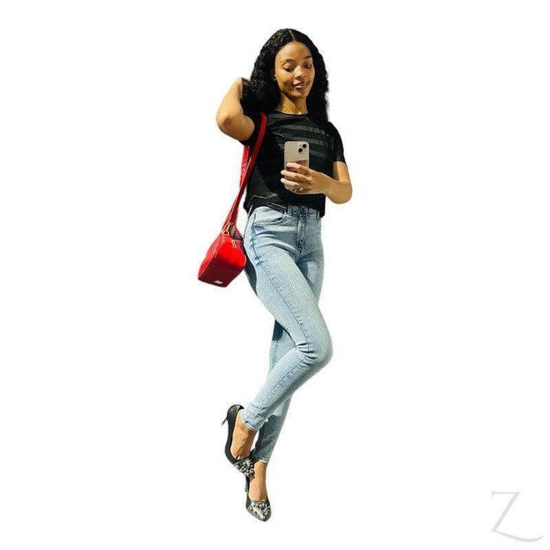 Buy-Ladies Silky Mesh Top | Striped | "Ria" - B Grade-Online-in South Africa-on Zalemart