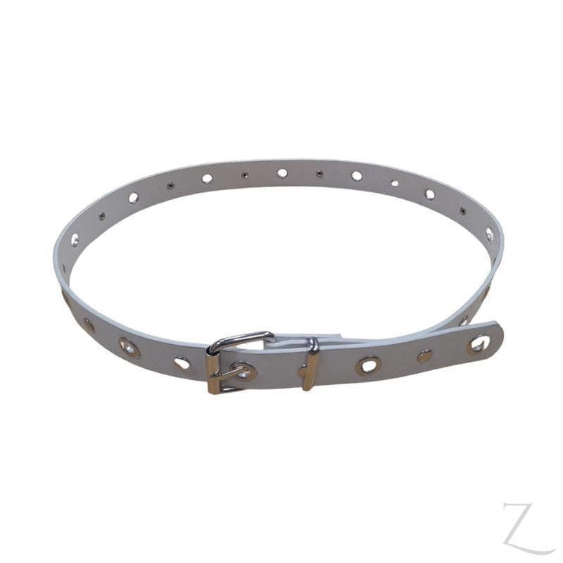 Buy-Ladies Single Grommet Faux Leather Belt | "Fele" - B Grade-White-XS/S-Online-in South Africa-on Zalemart