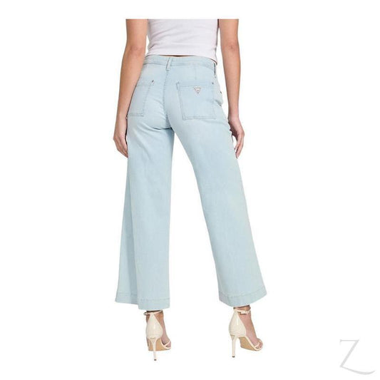 Buy-Ladies Stretchy Strong Wide Leg Denim Jeans | Cropped | "Gela" - A Grade-Online-in South Africa-on Zalemart