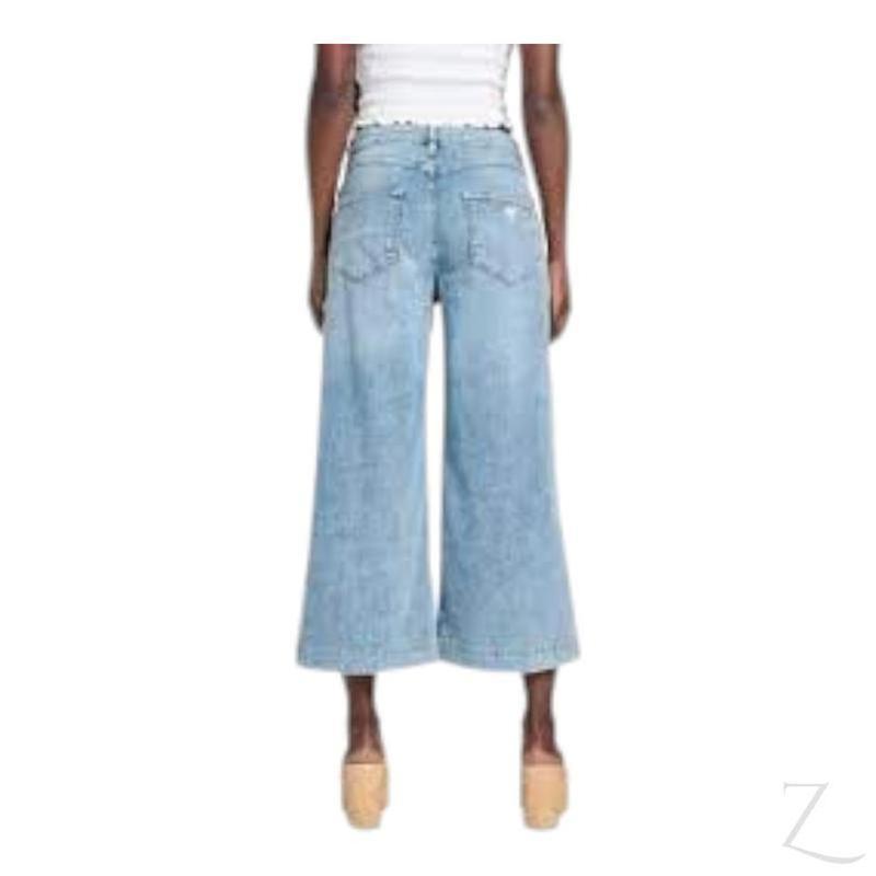 Buy-Ladies Stretchy Strong Wide Leg Denim Jeans | Cropped | "Gela"-Online-in South Africa-on Zalemart
