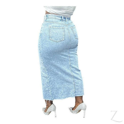 Buy-Ladies Strong Pencil Cropped Denim Skirt | Maxi | "Zana" - B Grade-Online-in South Africa-on Zalemart