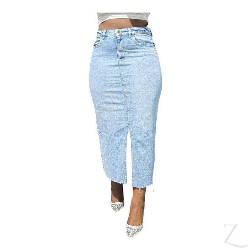 Buy-Ladies Strong Pencil Cropped Denim Skirt | Maxi | "Zana" - B Grade-Online-in South Africa-on Zalemart