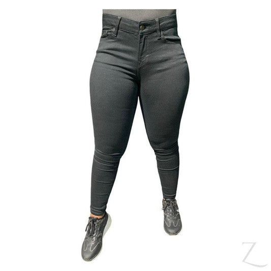 Buy-Ladies Super Stretchy Strong Skinny Denim Jeans | Plain | "Roo" - B Grade-Black-28-Regular-Online-in South Africa-on Zalemart