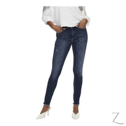Buy-Ladies Super Stretchy Super Skinny Denim Jeans | Detailed | "Phela" - B Grade-Dark Blue-30-Regular-Online-in South Africa-on Zalemart