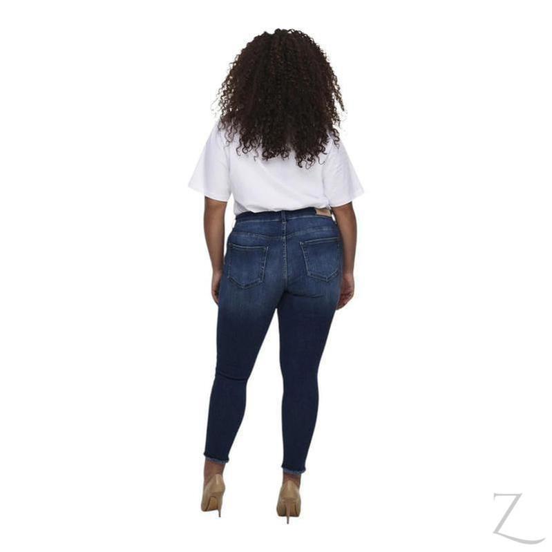 Buy-Ladies Super Stretchy Super Skinny Raw Hem Ripped Denim Jeans | Plus Sizes | "Phela" - B Grade-Online-in South Africa-on Zalemart