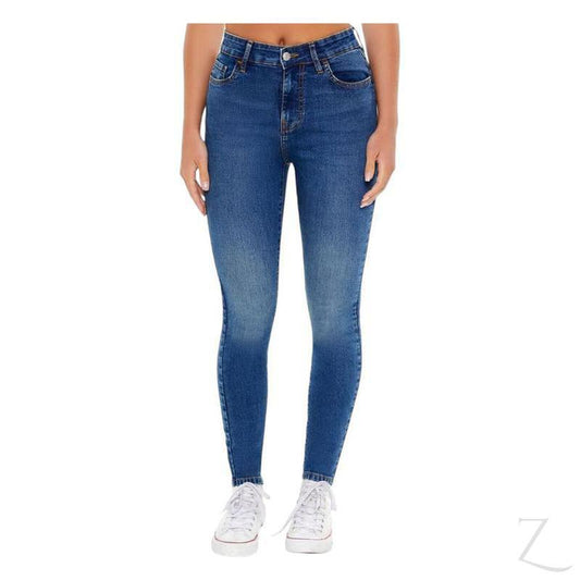 Buy-Ladies Super Stretchy Super Skinny Strong Denim Jeans | Plain | "Fele" - B Grade-Dark Blue-30-Online-in South Africa-on Zalemart