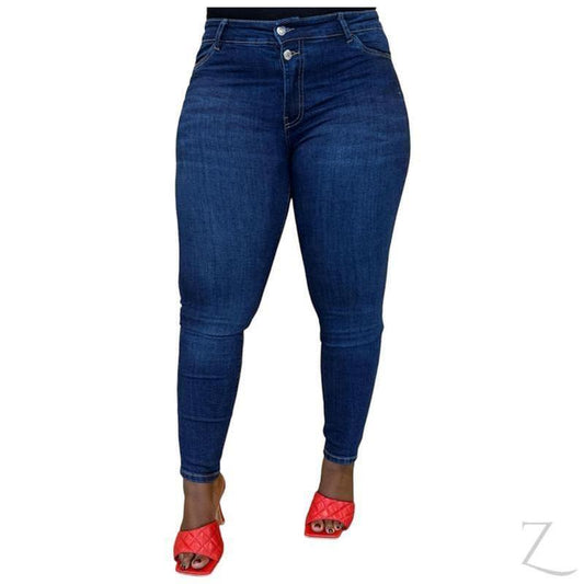 Buy-Ladies Super Stretchy Super Strong Super Skinny Push Up Denim Jeans | Plain | "Rio"-Navy Blue-28-Online-in South Africa-on Zalemart