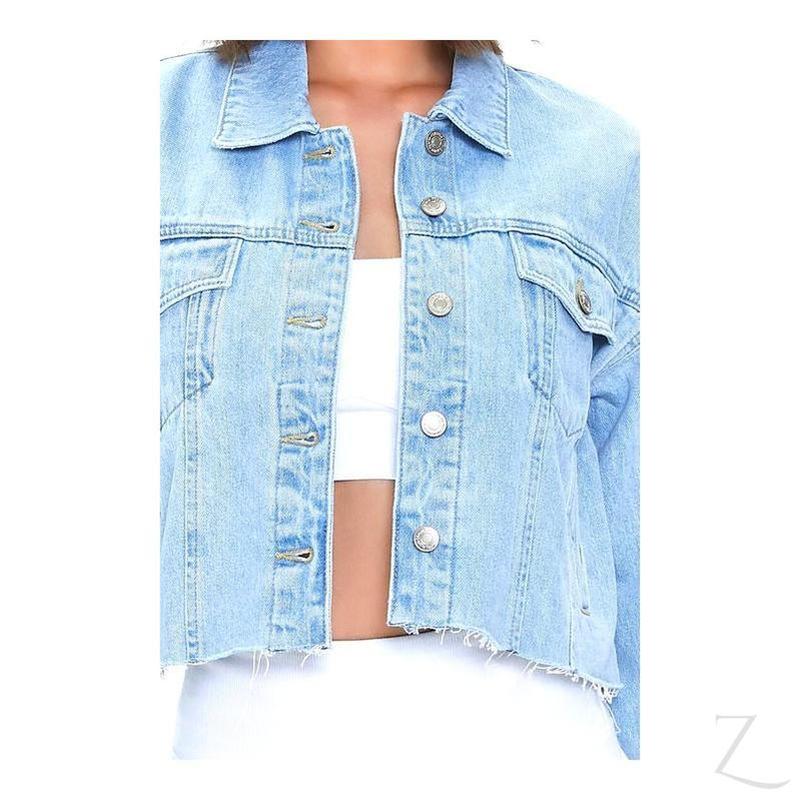 Buy-Ladies Super Strong Cropped Denim Jacket | Plain | "Fele" - B Grade-Online-in South Africa-on Zalemart