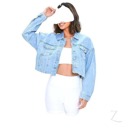 Buy-Ladies Super Strong Cropped Denim Jacket | Plain | "Fele"-Online-in South Africa-on Zalemart