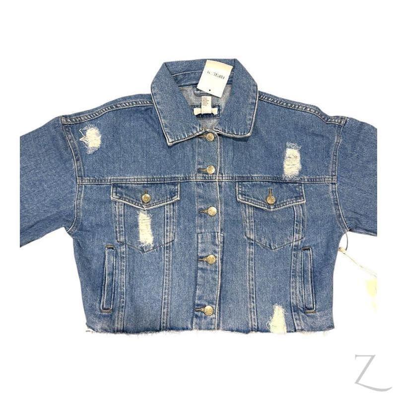 Buy-Ladies Super Strong Cropped Denim Jacket | Ripped | "Fele" - B Grade-Online-in South Africa-on Zalemart