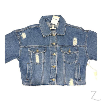 Buy-Ladies Super Strong Cropped Denim Jacket | Ripped | "Fele" - B Grade-Online-in South Africa-on Zalemart