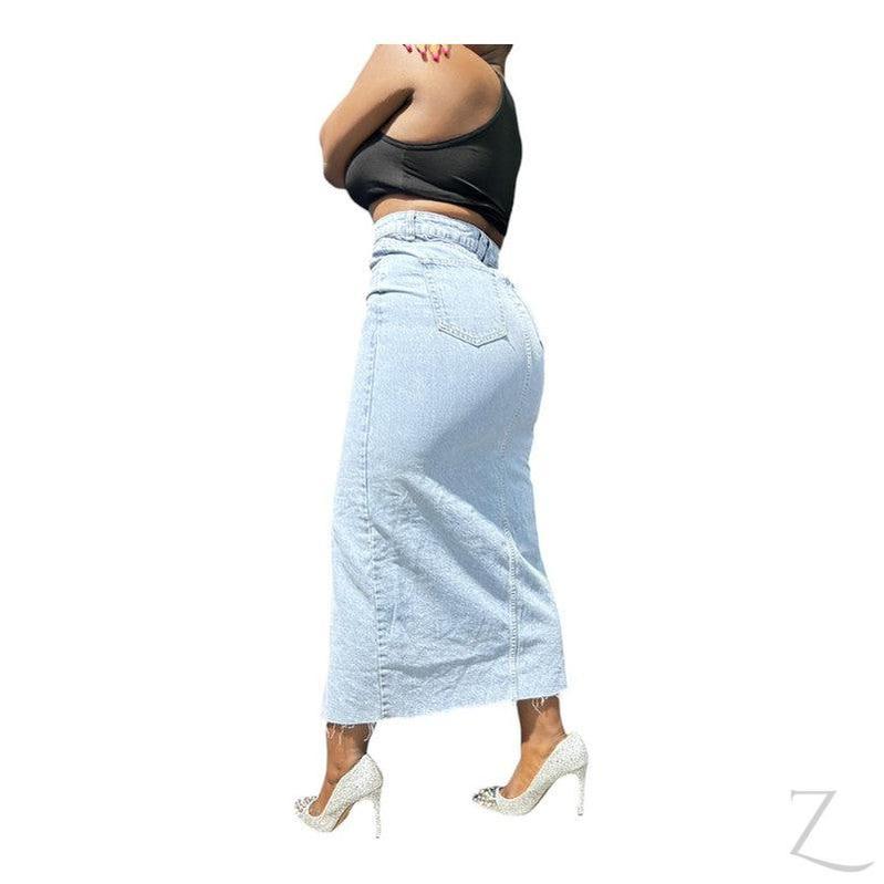 Buy-Ladies Super Strong Cropped Pencil Denim Skirt | Maxi | "Mina" - B Grade-Online-in South Africa-on Zalemart