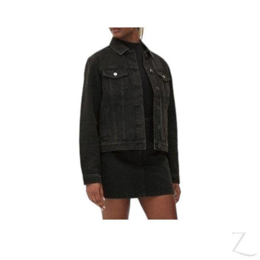 Buy-Ladies Super Strong Denim Jacket | Plain | "Oola" - B Grade-Charcoal Black-XXS-Online-in South Africa-on Zalemart
