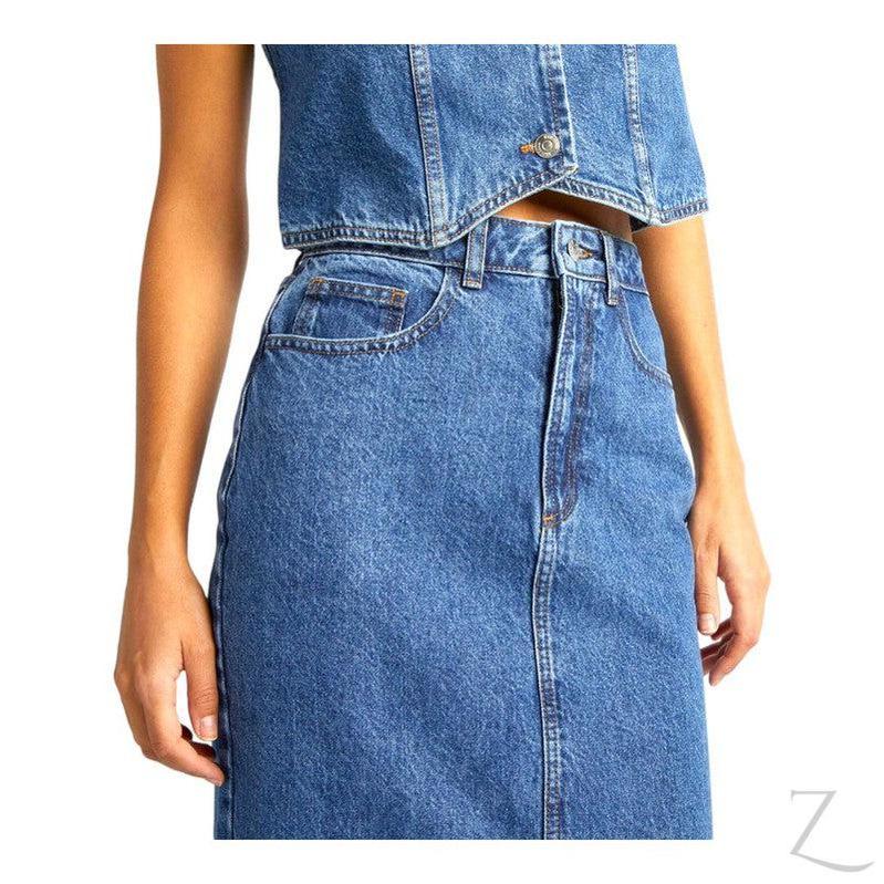 Buy-Ladies Super Strong Plain Pencil Denim Skirt | Maxi | "Mina" - B Grade-Online-in South Africa-on Zalemart