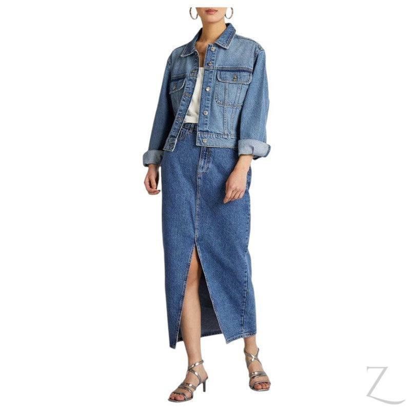 Buy-Ladies Super Strong Plain Pencil Denim Skirt | Maxi | "Mina" - B Grade-Online-in South Africa-on Zalemart