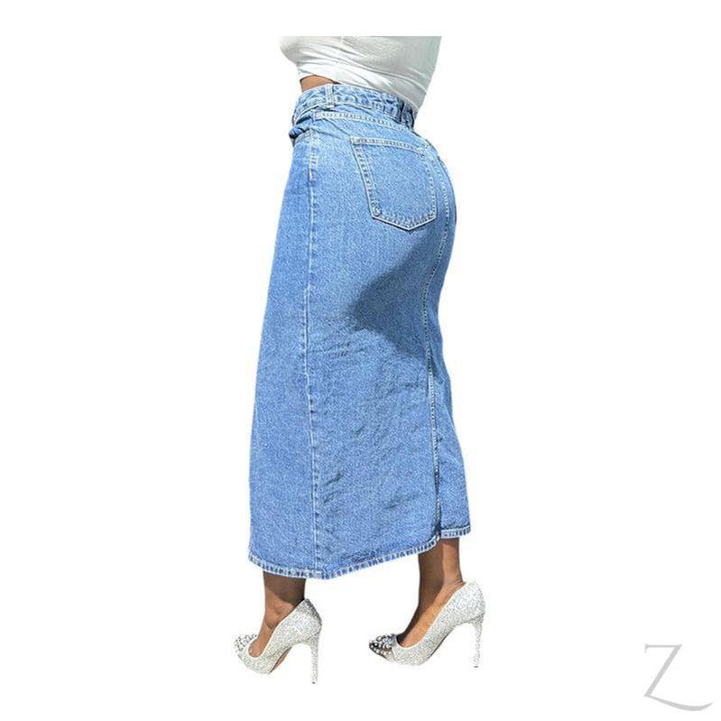 Buy-Ladies Super Strong Plain Pencil Denim Skirt | Maxi | "Mina" - B Grade-Online-in South Africa-on Zalemart
