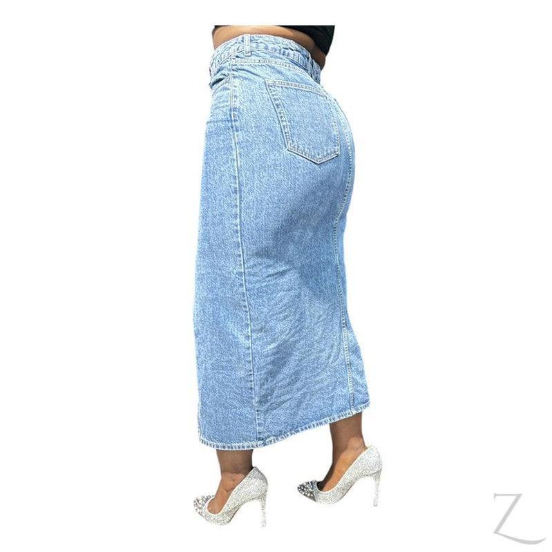 Buy-Ladies Super Strong Plain Pencil Denim Skirt | Maxi | "Mina" - B Grade-Online-in South Africa-on Zalemart