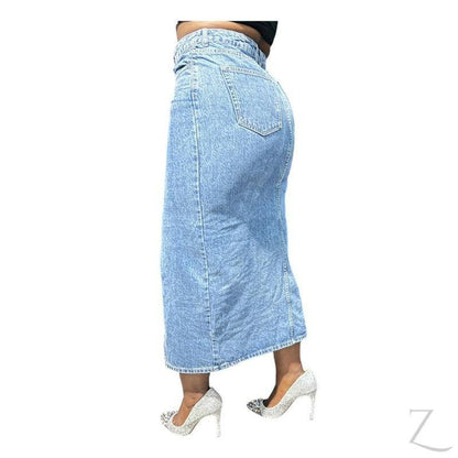 Buy-Ladies Super Strong Plain Pencil Denim Skirt | Maxi | "Mina" - B Grade-Online-in South Africa-on Zalemart