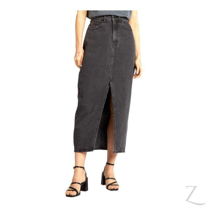 Buy-Ladies Super Strong Plain Pencil Denim Skirt | Midi | "Mina" - B Grade-Grey-28-Online-in South Africa-on Zalemart