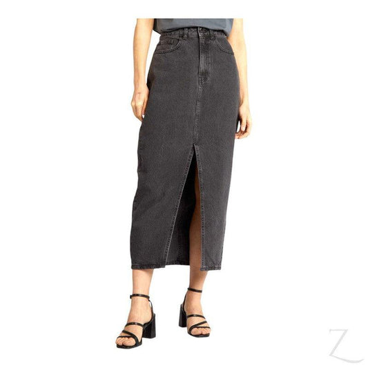 Buy-Ladies Super Strong Plain Pencil Denim Skirt | Midi | "Mina" - B Grade-Grey-28-Online-in South Africa-on Zalemart