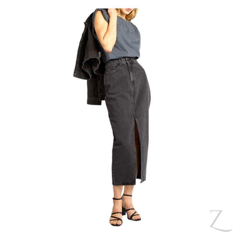 Buy-Ladies Super Strong Plain Pencil Denim Skirt | Midi | "Mina" - B Grade-Online-in South Africa-on Zalemart