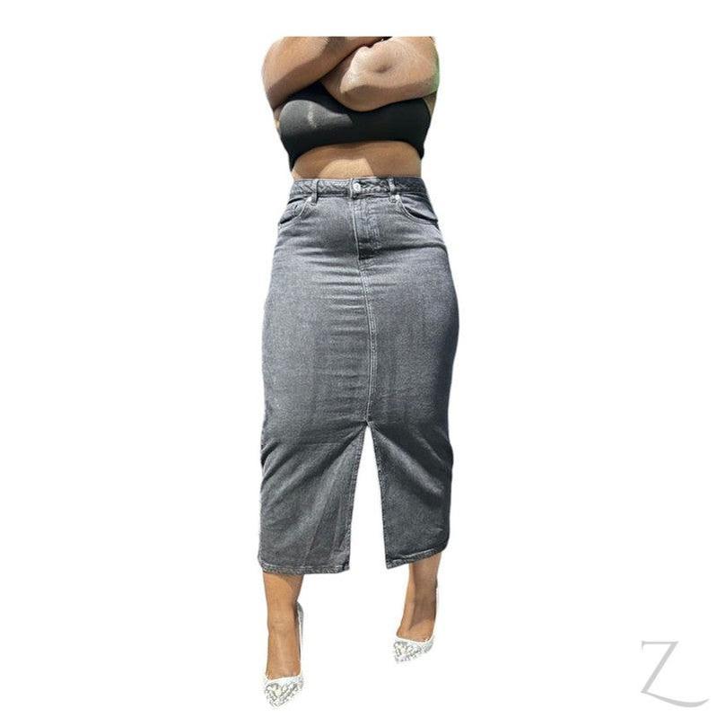 Buy-Ladies Super Strong Plain Pencil Denim Skirt | Midi | "Mina" - B Grade-Online-in South Africa-on Zalemart