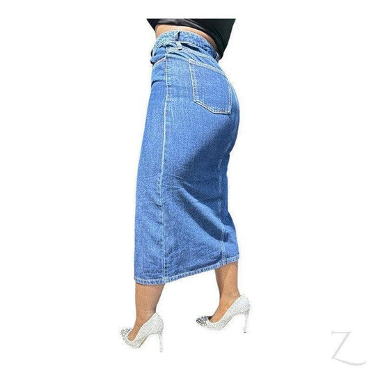 Buy-Ladies Super Strong Plain Pencil Denim Skirt | Midi | "Niso" - B Grade-Online-in South Africa-on Zalemart