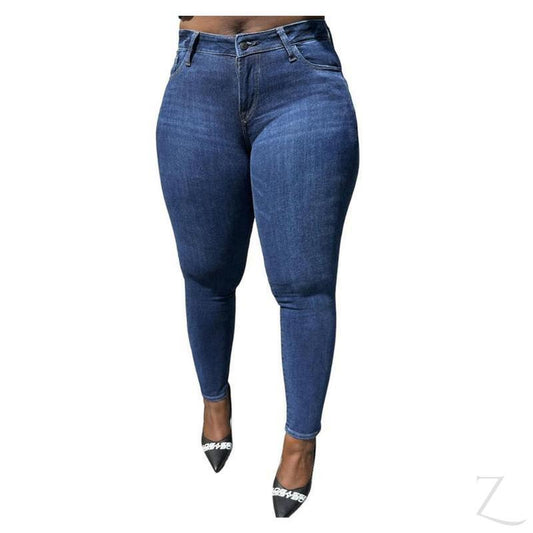 Buy-Ladies Super Strong Stretchy Slim Fit Denim Jeans | Plain | Samina - B Grade-Navy Blue-36-Online-in South Africa-on Zalemart