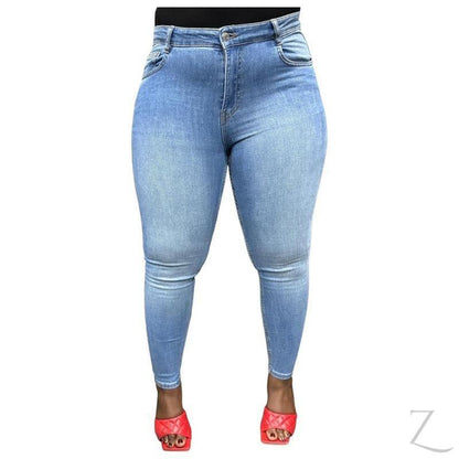 Buy-Ladies Super Strong Super Skinny Slightly Stretchy Denim Jeans | Plain | "Rio" - B Grade-Light Blue-28-Online-in South Africa-on Zalemart