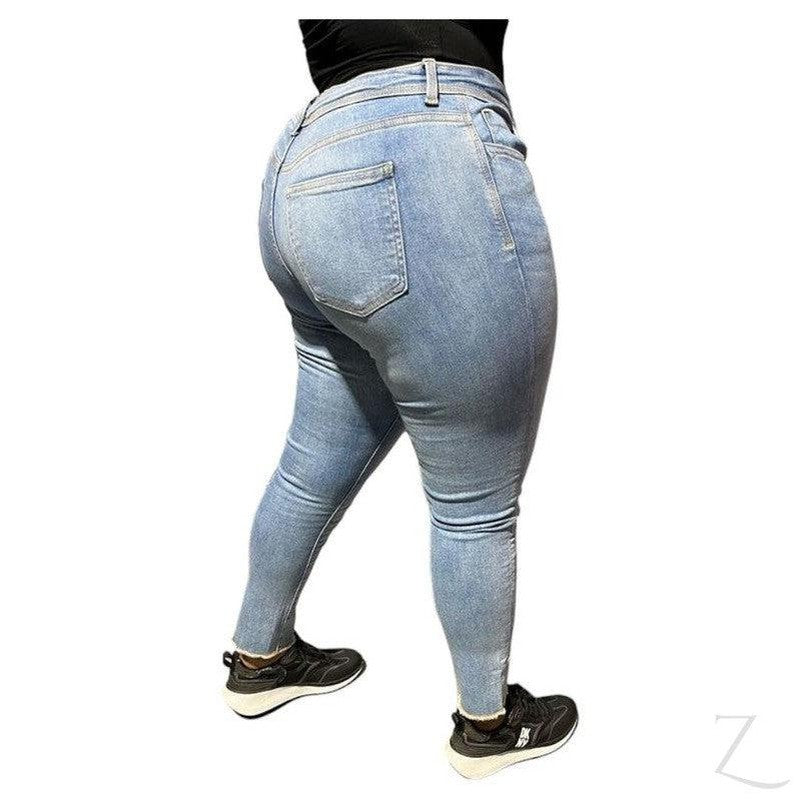 Buy-Ladies Super Strong Super Skinny Stretchy Denim Jeans | Raw Hem | "Zia"-Online-in South Africa-on Zalemart
