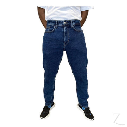 Buy-Men's Super Strong Slightly Stretchy Straight Leg Denim Jeans | Plain | "Zia" - B Grade-Blue-32-Regular-Online-in South Africa-on Zalemart