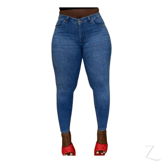 Ladies High Rise Super Skinny Super Strong Stretchy Denim Jeans | Plain | "Kawu" - A Grade