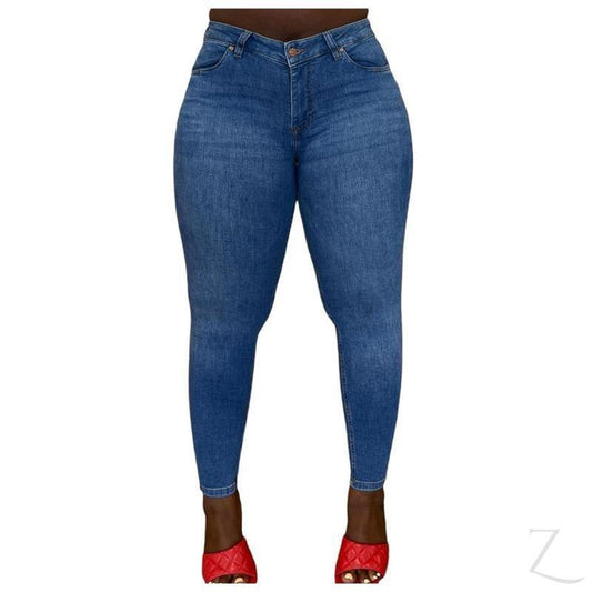 Ladies High Rise Super Skinny Super Strong Stretchy Denim Jeans | Plain | "Kawu" - A Grade