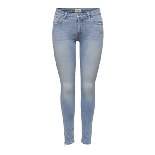Ladies Super Stretchy Super Skinny Ankle Grazer Detailed Denim Jeans | Zip Detail | "Phela" - A Grade