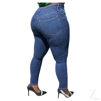 Ladies Super Strong Stretchy Slim Fit Denim Jeans | Plain | Samina - A Grade