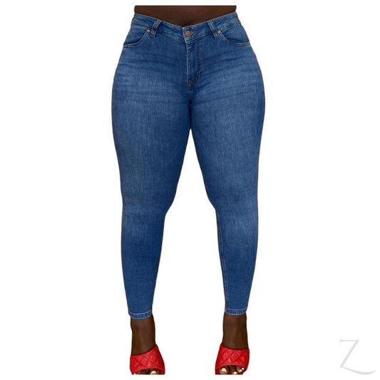 Ladies High Rise Super Skinny Super Strong Stretchy Denim Jeans | Plain | "Kawu" - B Grade