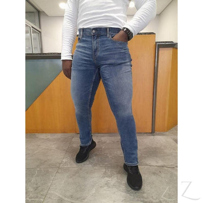 Buy-Men's Super Strong Stretchy Slim-Straight Denim Jeans | Plain | "Samina" - B Grade-Online-in South Africa-on Zalemart