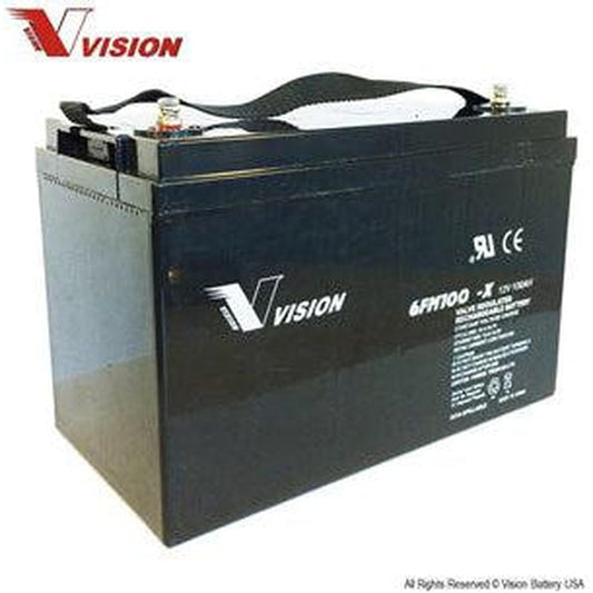 Vision 100AH 12V Deep Cycle AGM Battery (eXtra Heavy Duty 6FM100Z-X )