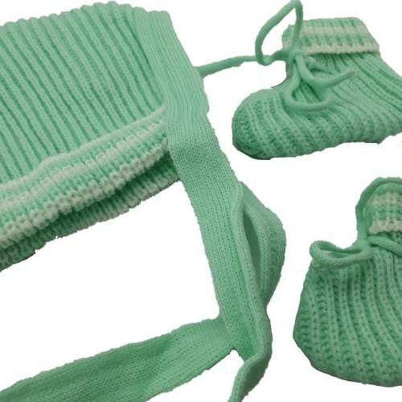 Newborn Baby Bonnet & Bootie Set - Assorted Colours - Zalemart